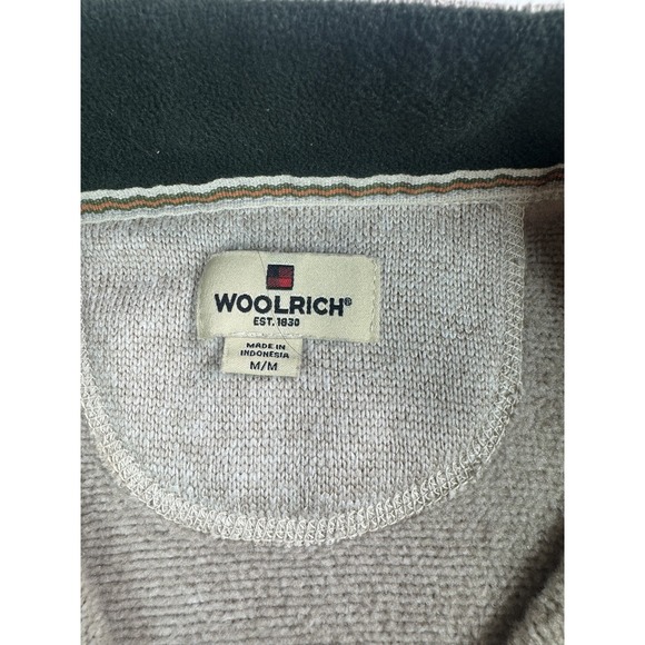 Woolrich Pullover Sweater Mens Medium Gray Half Zip Knit Fleece Outdoor Pocket - Picture 6 of 8